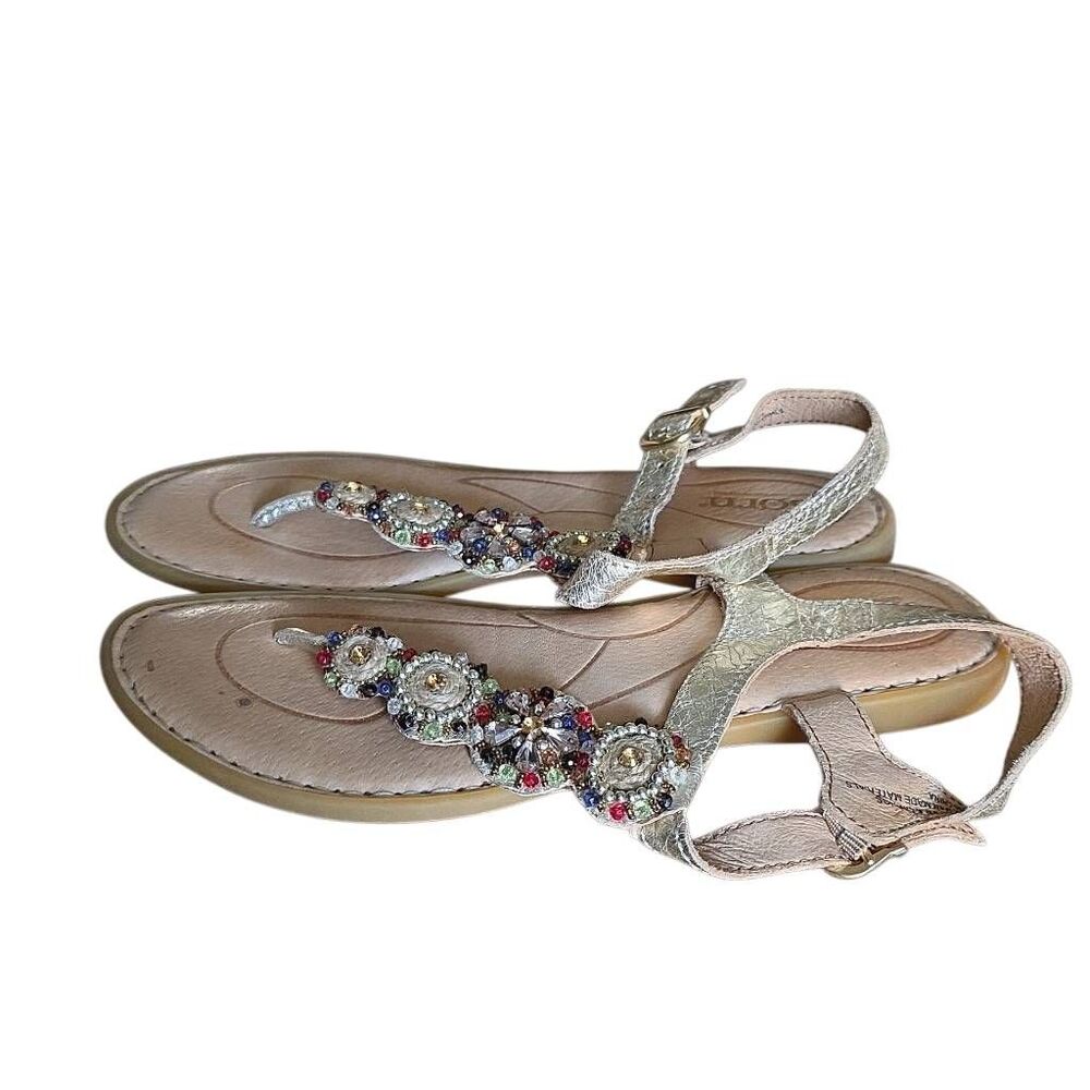 Born Women's Size 7 Gold Metallic Bejeweled Sandals